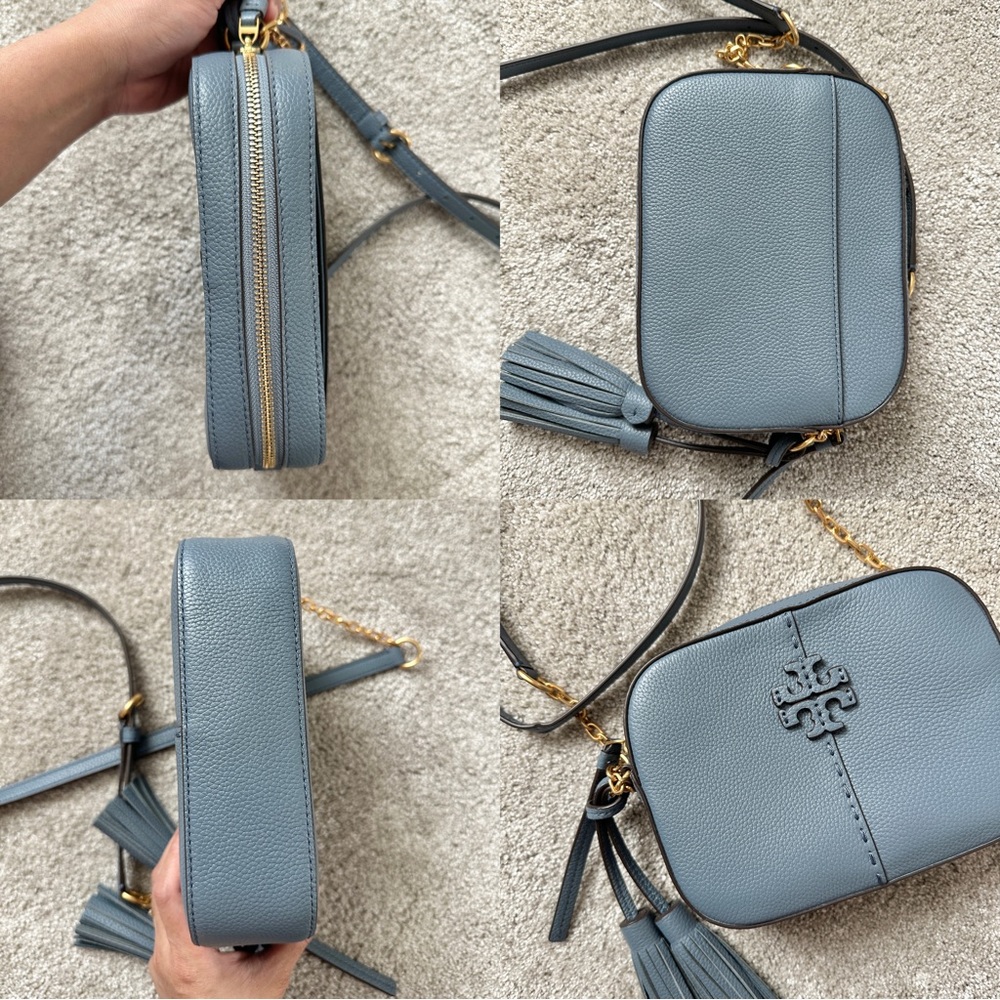 SOLD | Tory Burch Brunnera Blue McGraw Camera Bag Like New - Picture 8 of 16